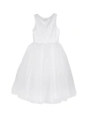 JOAN CALABRESE GIRL'S EMBELLISHED SATIN & LACE DRESS