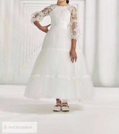 Joan Calabrese Kids' Princess Communion Dress In Ivory In White