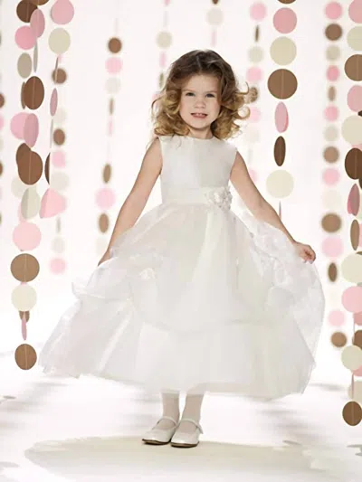 Joan Calabrese Kids' Toddler Fancy Beaded Flowers Dress In Ivory In White