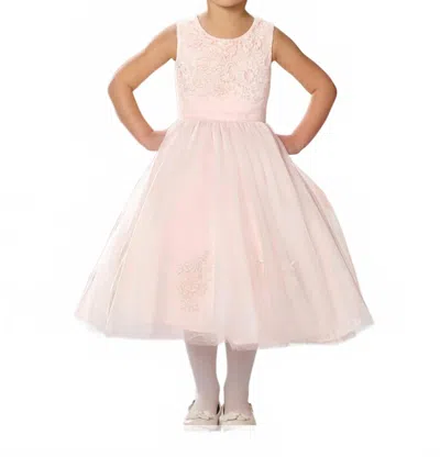 Joan Calabrese Kids' Toddler Lace Applique Flower Bodice Dress In Blush Pink In Pattern