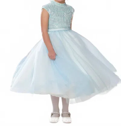 Joan Calabrese Kids' Toddlers Fancy Beaded Top Cap Sleeve Dress In Blue