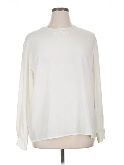 Pre-owned Joan Leslie Long Sleeve Blouse In Ivory