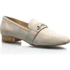 Joan Oloff Adonis Rope Bit Heeled Loafer In Taupe Nubuck