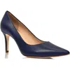 Joan Oloff Deborah Pointed Toe Pump In Navy Lux Nappa