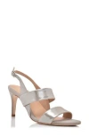 Joan Oloff Fortune Slingback Sandal In Grey Shimmer Suede