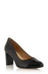 Joan Oloff Sandra Cap Toe Leather Pump In Black Soft Lux