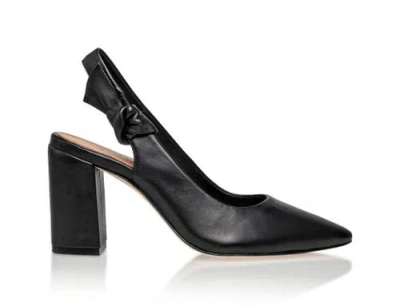 Joan Oloff Shoes Daphne Leather Slingback Pump In Black