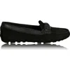 Joan Oloff Shoes Piper Leather Driving Loafer In Black