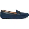 Joan Oloff Shoes Piper Leather Driving Loafer In Blue