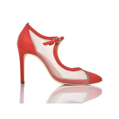 Joan Oloff Shoes Rebecca Mesh & Leather Pump In Animal Print