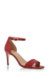 Joan Oloff Simone Sandal In Red Hot Soft Patent