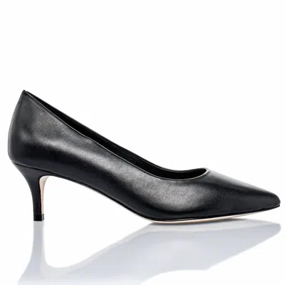 Joan Oloff Women's Callie Kitten Heel Pump In Black Lux Nappa