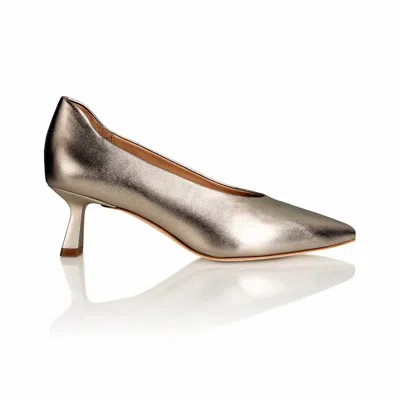 Joan Oloff Women's Celine Kitten Heel Pump In Champagne In White