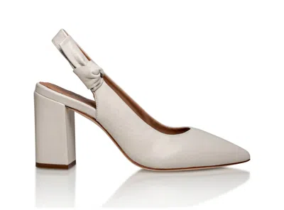 Joan Oloff Women's Daphne Leather Slingback Pump In Off White