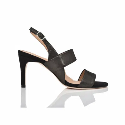 Joan Oloff Women's Fortune Slingback Sandal In Black Shimmer Suede In Multi