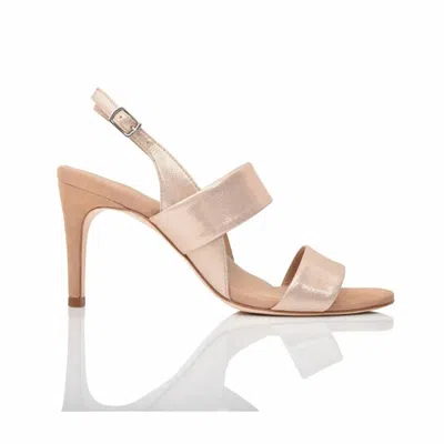 Joan Oloff Women's Fortune Slingback Sandal In Fawn Shimmer Suede In Gold