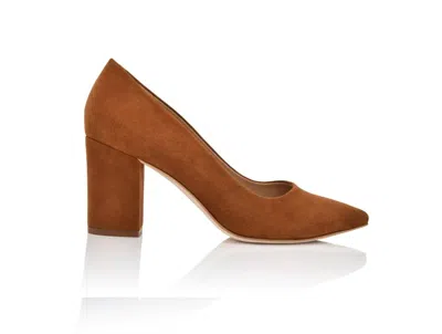 Joan Oloff Women's Riley Block Heel Pump In Autumn Kid Suede In Multi