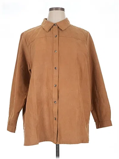 Pre-owned Joan Rivers 3/4 Sleeve Blouse In Brown