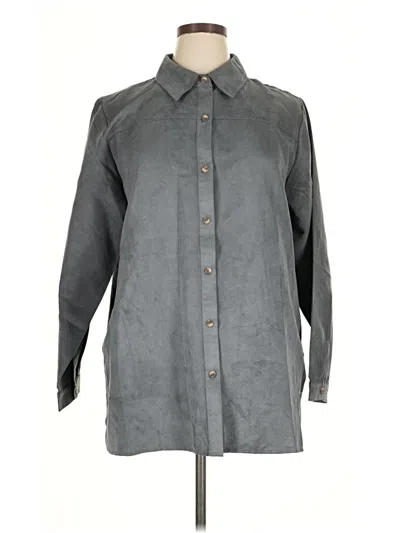 Pre-owned Joan Rivers 3/4 Sleeve Blouse In Gray