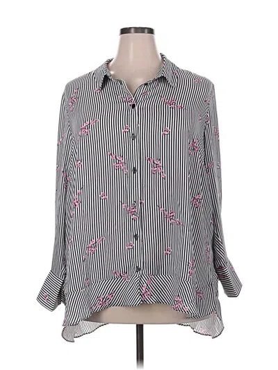 Pre-owned Joan Rivers 3/4 Sleeve Blouse In Gray