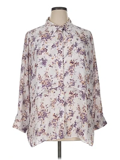 Pre-owned Joan Rivers 3/4 Sleeve Blouse In Ivory