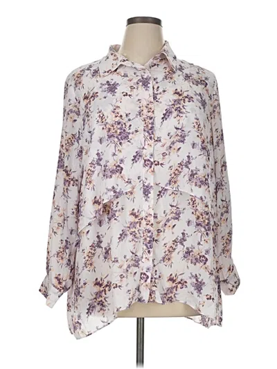 Pre-owned Joan Rivers 3/4 Sleeve Blouse In Purple