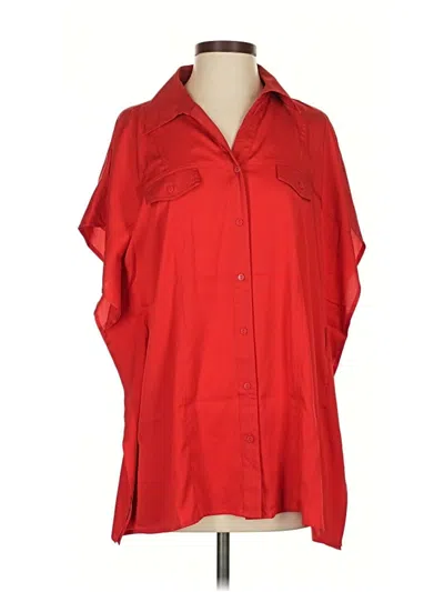 Pre-owned Joan Rivers 3/4 Sleeve Blouse In Red