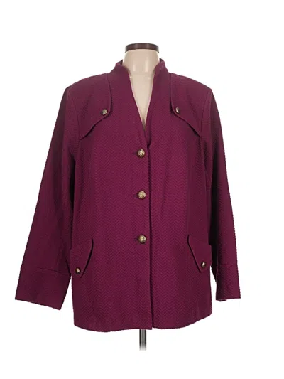 Pre-owned Joan Rivers Blazer Jacket In Burgundy