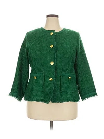 Pre-owned Joan Rivers Blazer Jacket In Green