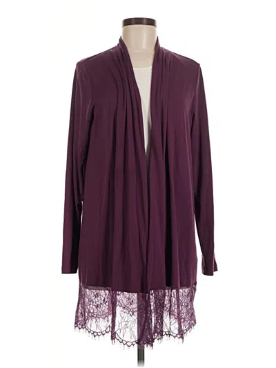 Pre-owned Joan Rivers Cardigan Sweater In Burgundy