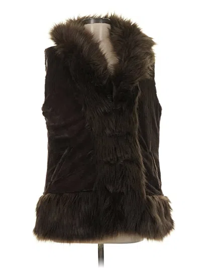 Pre-owned Joan Rivers Faux Fur Vest In Brown