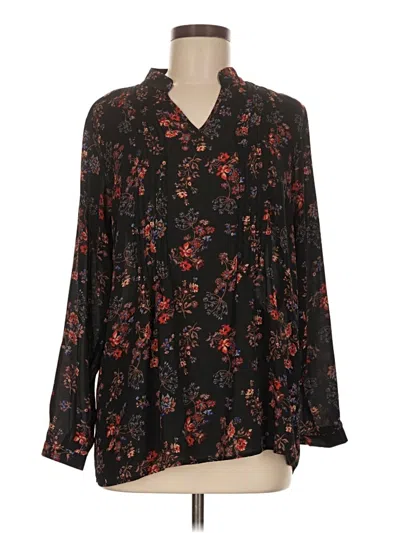 Pre-owned Joan Rivers Long Sleeve Blouse In Black