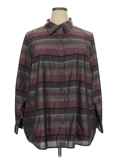 Pre-owned Joan Rivers Long Sleeve Blouse In Gray