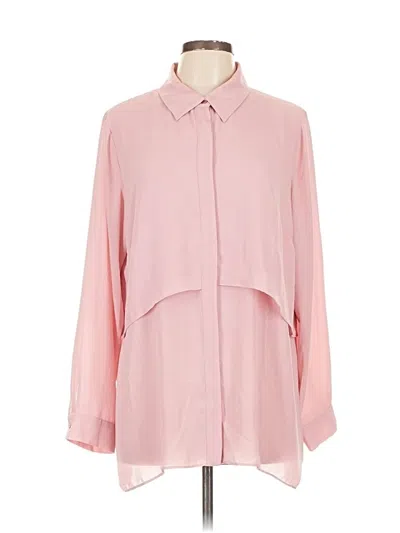 Pre-owned Joan Rivers Long Sleeve Blouse In Pink