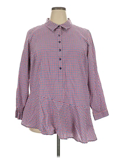 Pre-owned Joan Rivers Long Sleeve Blouse In Red
