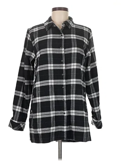 Pre-owned Joan Rivers Long Sleeve Button Down Shirt In Black