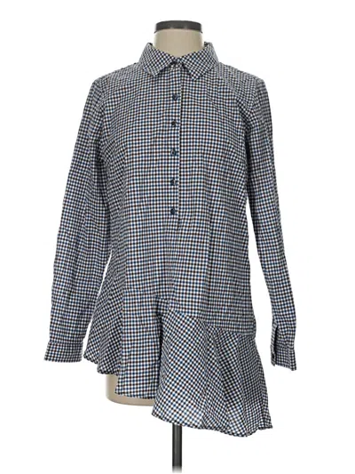 Pre-owned Joan Rivers Long Sleeve Button Down Shirt In Blue