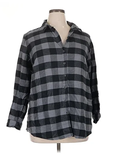Pre-owned Joan Rivers Long Sleeve Button Down Shirt In Gray