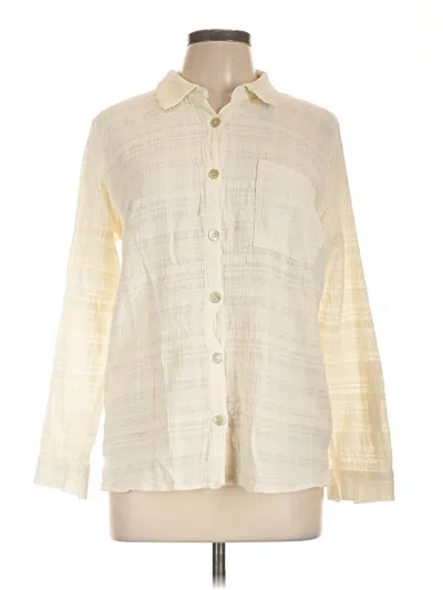 Pre-owned Joan Rivers Long Sleeve Button Down Shirt In White