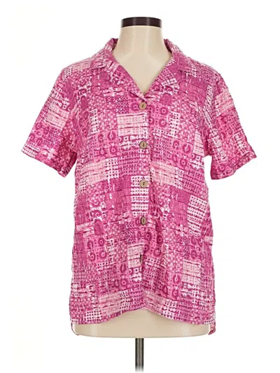 Pre-owned Joan Rivers Short Sleeve Blouse In Pink