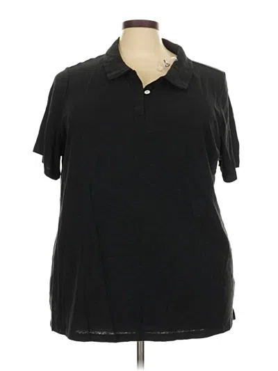 Pre-owned Joan Rivers Short Sleeve Polo Shirt In Black