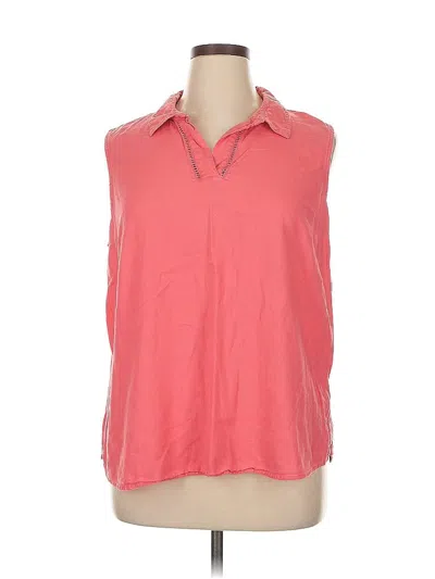 Pre-owned Joan Rivers Sleeveless Button Down Shirt In Pink
