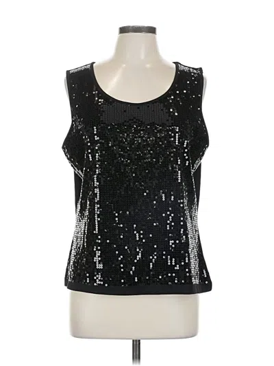 Pre-owned Joan Rivers Sleeveless Top Black Scoop Neck Tops
