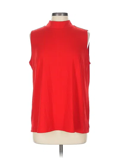 Pre-owned Joan Rivers Sleeveless Top Red High Neck Tops