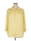 Joan Vass 3/4 Sleeve Blouse In Yellow