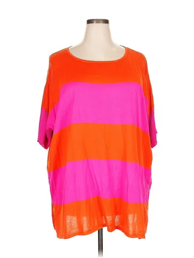 Pre-owned Joan Vass 3/4 Sleeve T-shirt In Orange