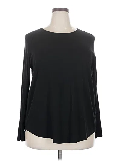 Pre-owned Joan Vass 3/4 Sleeve T-shirt In Black