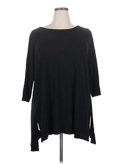 Pre-owned Joan Vass 3/4 Sleeve T-shirt In Black