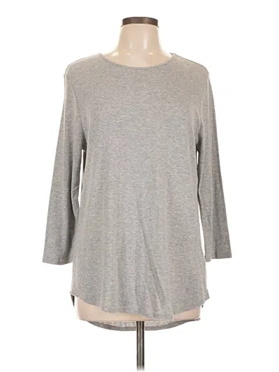 Pre-owned Joan Vass 3/4 Sleeve T-shirt In Gray