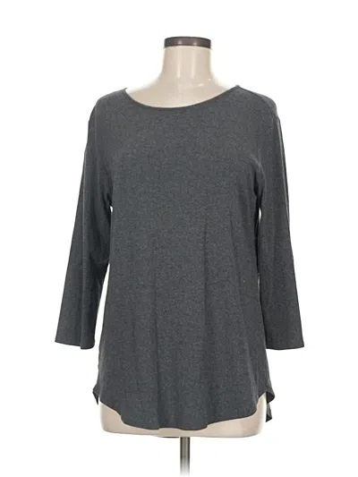 Pre-owned Joan Vass 3/4 Sleeve T-shirt In Gray